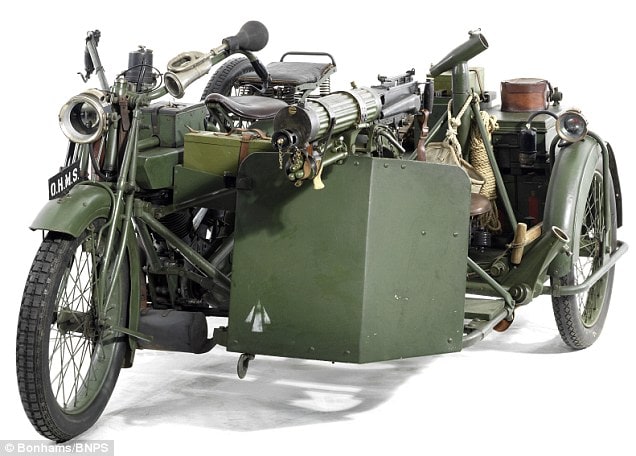 WW1 Motorcycle with Sidecar