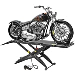 Rage Powersports Air Operated Motorcycle Lift Table with Wheel Chock