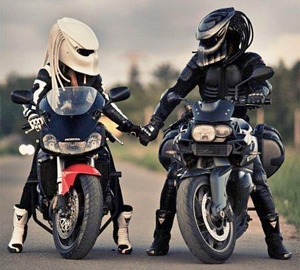 Black and White Predator Motorcycle Helmets